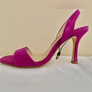 Zara Fuchsia Open-Toe Slingback Stiletto Heels 6